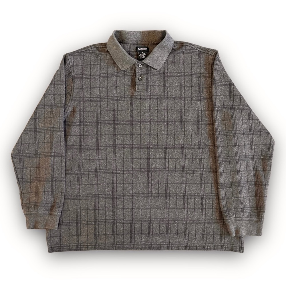 Vintage Van Heusen Brown Plaid Collared Sweater
